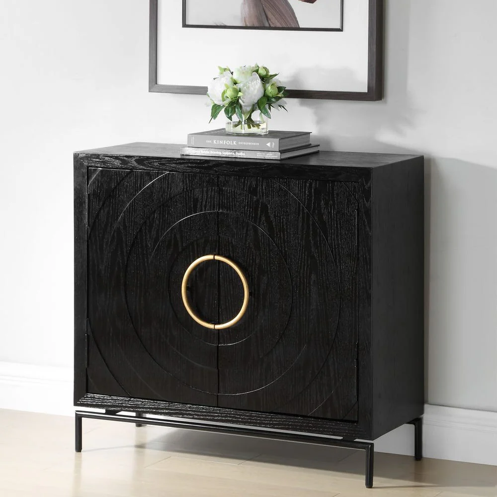 Uttermost Briseis Black Fir Wood 2- Door Cabinet - Image 2