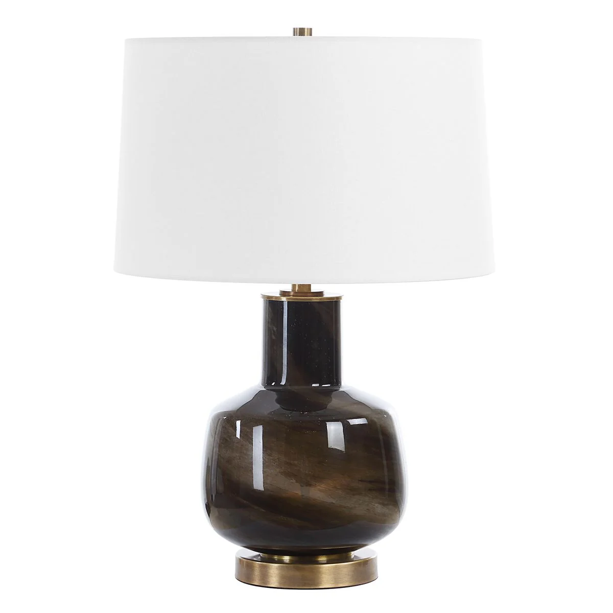 Uttermost Buchanan Smokey Charcoal Glass Table Lamp - Image 3