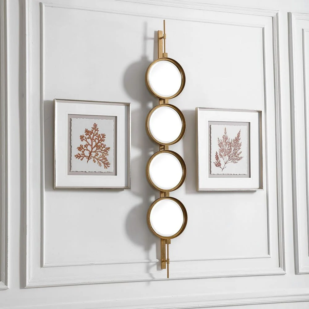 Uttermost Button Sleek Iron Gold Leaf Mirror - Image 3