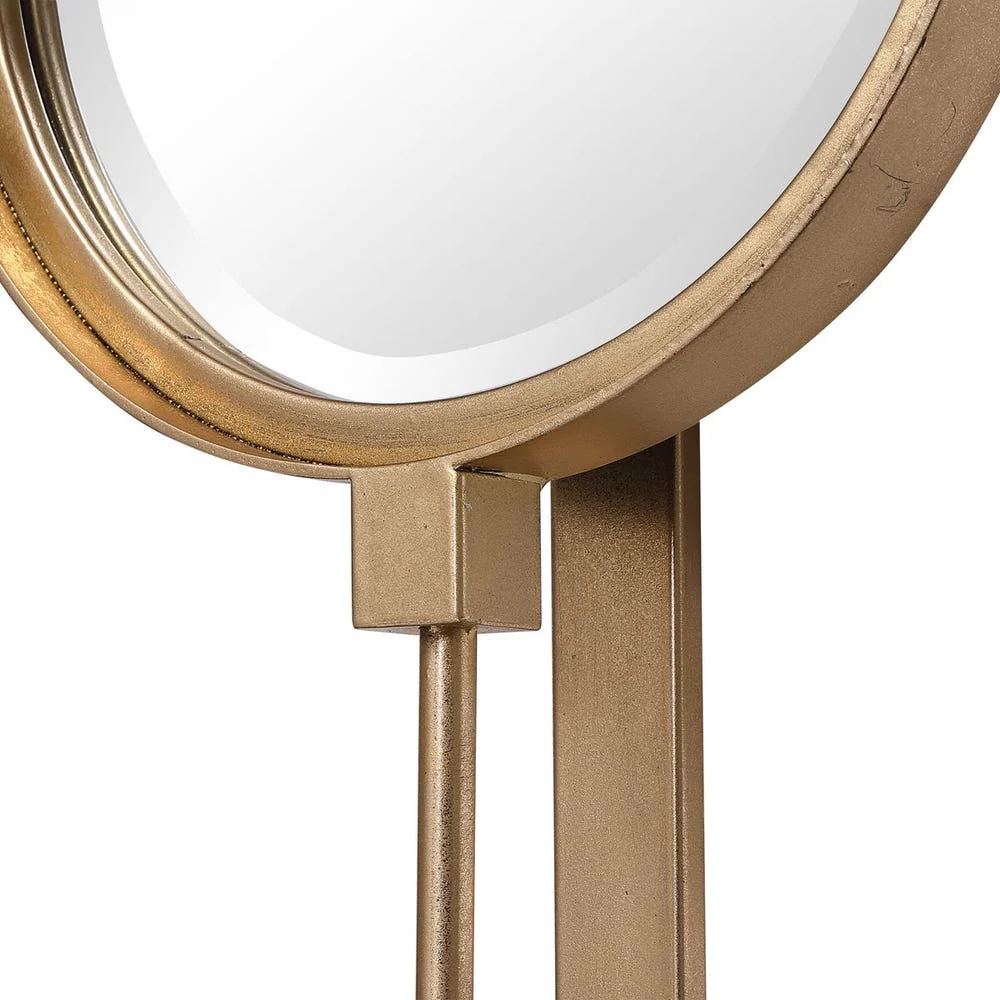 Uttermost Button Sleek Iron Gold Leaf Mirror - Image 6