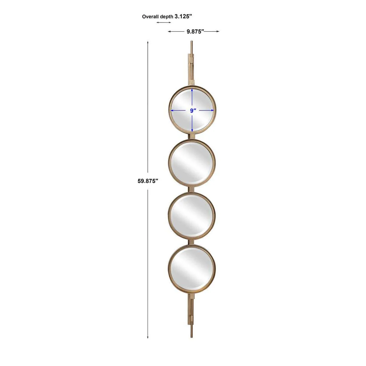 Uttermost Button Sleek Iron Gold Leaf Mirror - Image 7