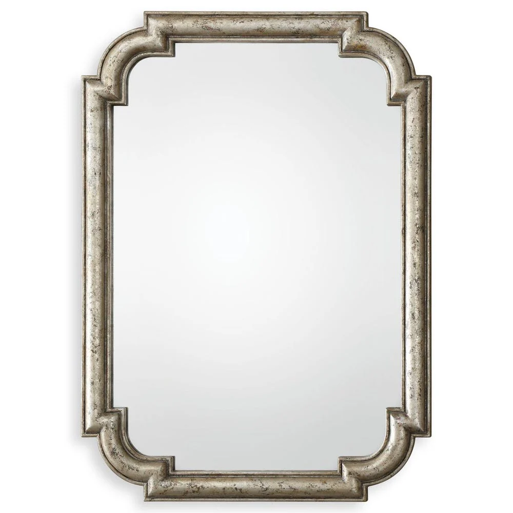 Uttermost Calanna Traditional Distressed Silver Leaf Mirror - Image 3