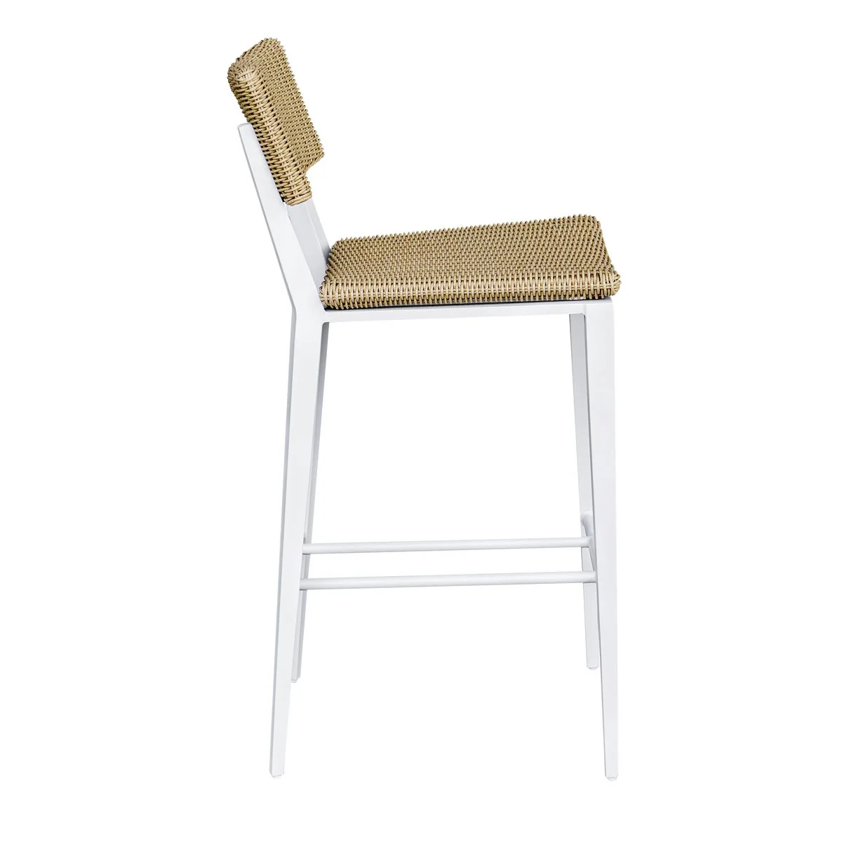 Uttermost Calbas Honey All Weather Wicker Outdoor Bar Stool With White Frame - Image 3