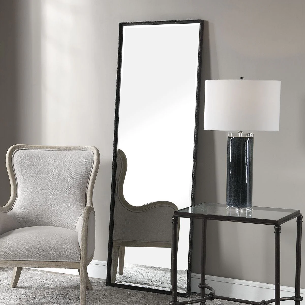 Uttermost Callan Rustic Black Tall Mirror