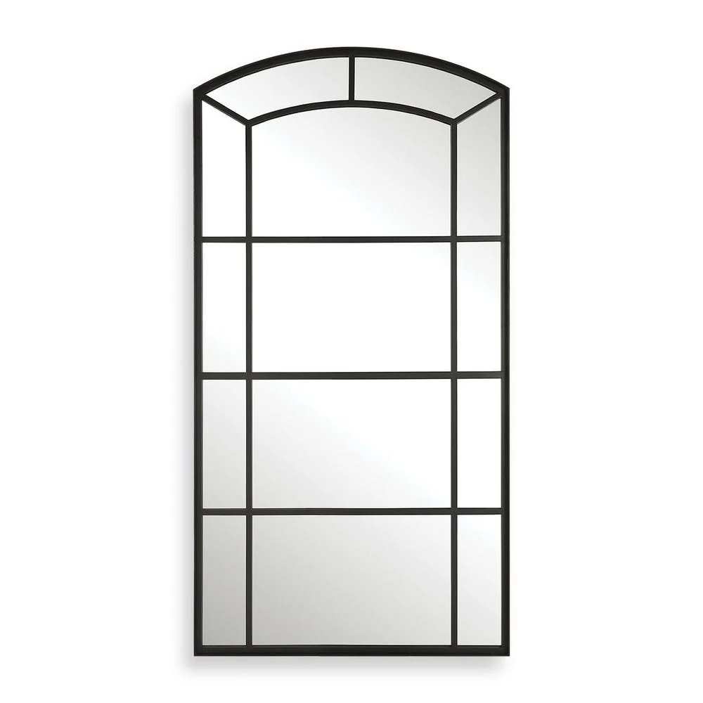 Uttermost Camber Rich Satin Black Arch Mirror - Image 5