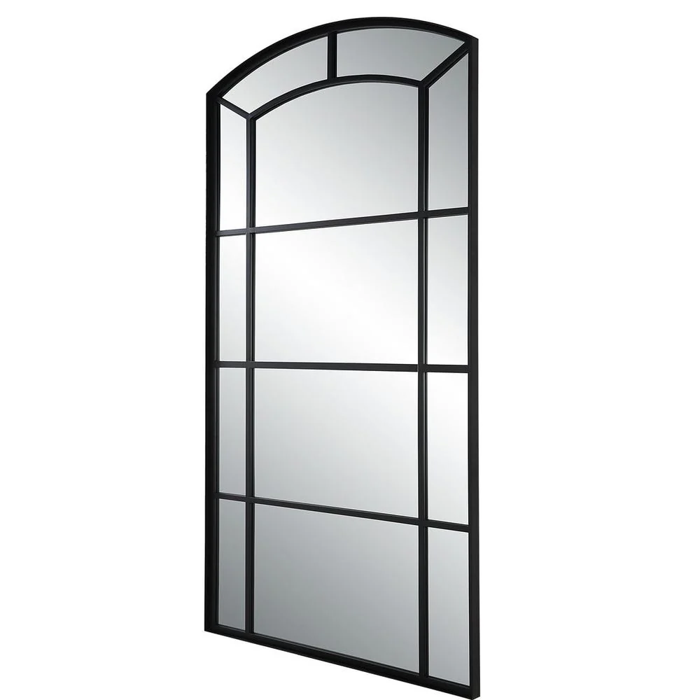 Uttermost Camber Rich Satin Black Arch Mirror - Image 6