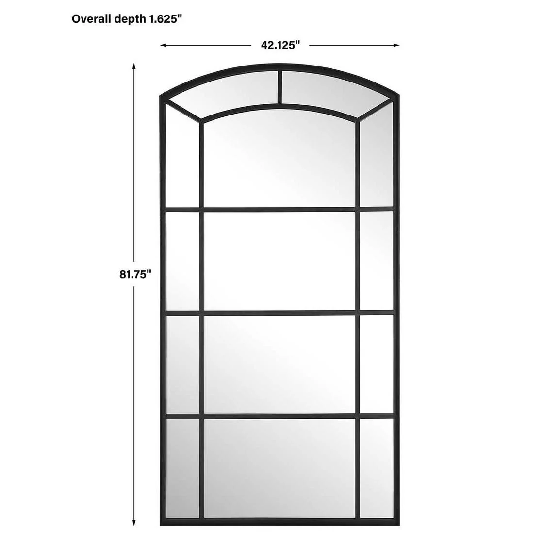 Uttermost Camber Rich Satin Black Arch Mirror - Image 8