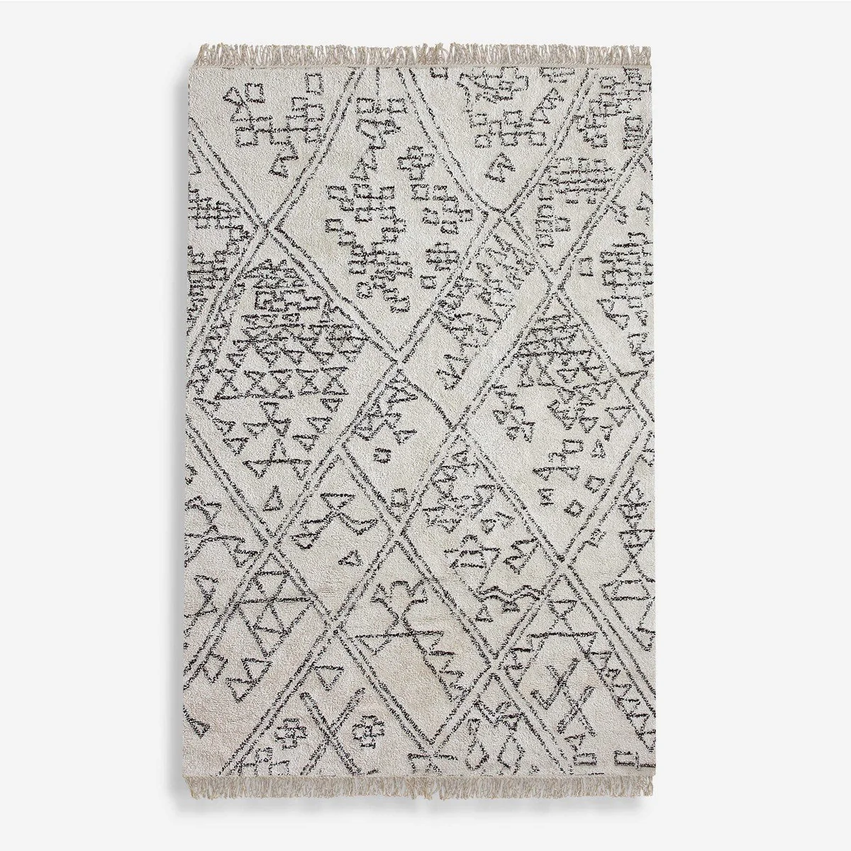 Uttermost Campo Table Tufted Ivory Distressed Tribal Pattern Rug ~ 8' x 10'