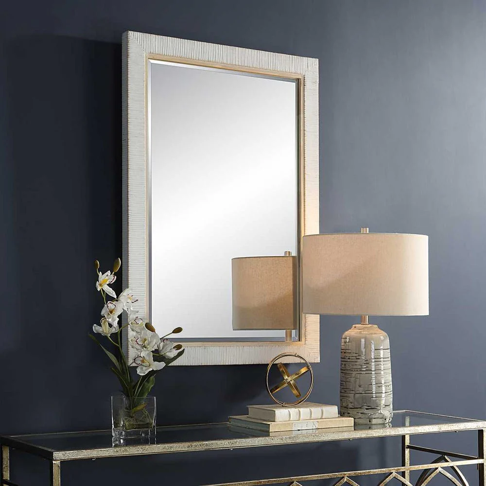 Uttermost Cape Whitewashed Rattan Wrapped Mirror - Image 3