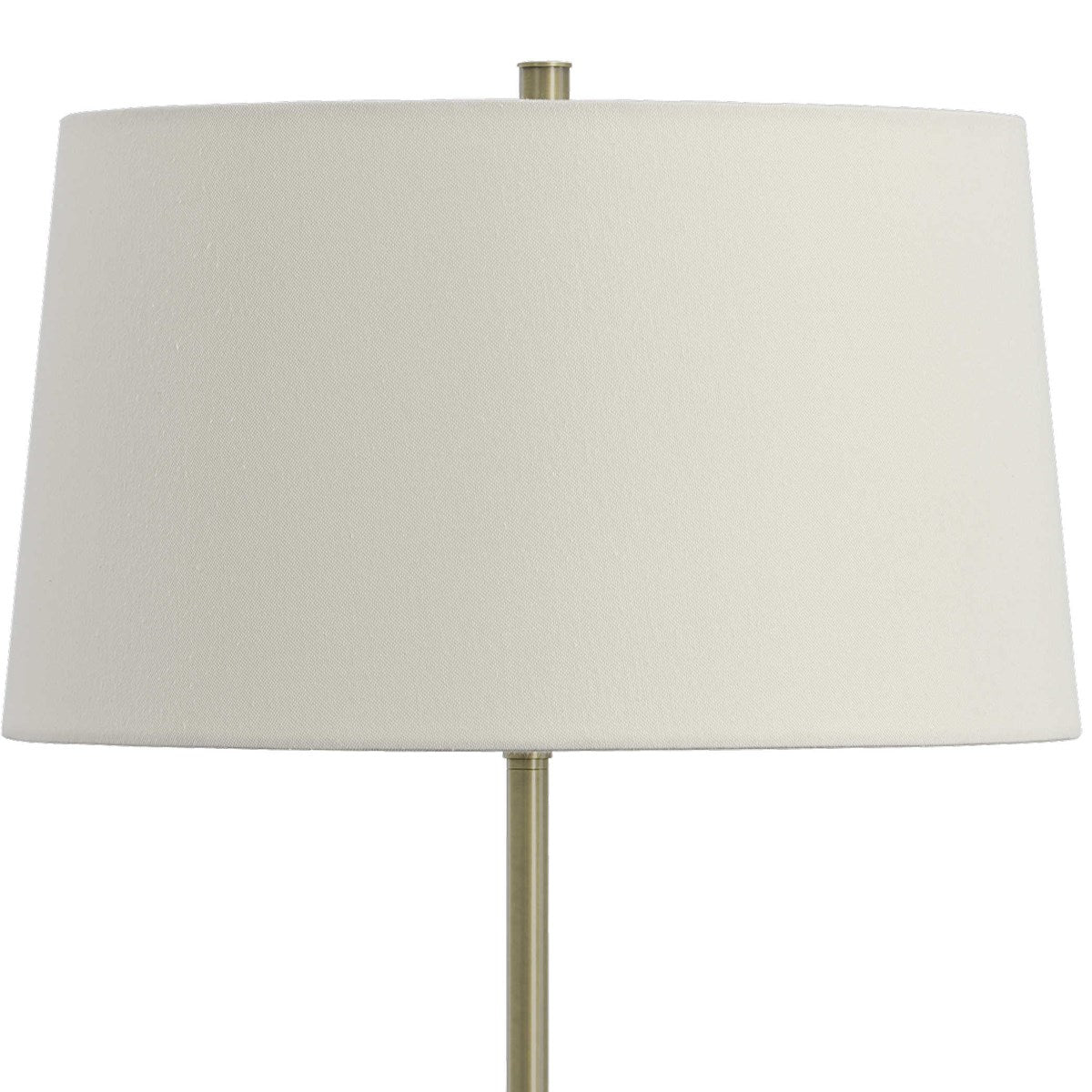 Uttermost Captiva Antiqued Brass Iron and Rattan Floor Lamp, Brass With White Linen Shade - Image 4
