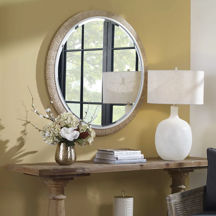 Uttermost Carbet Braided Banana Leaf Round Mirror - Image 3