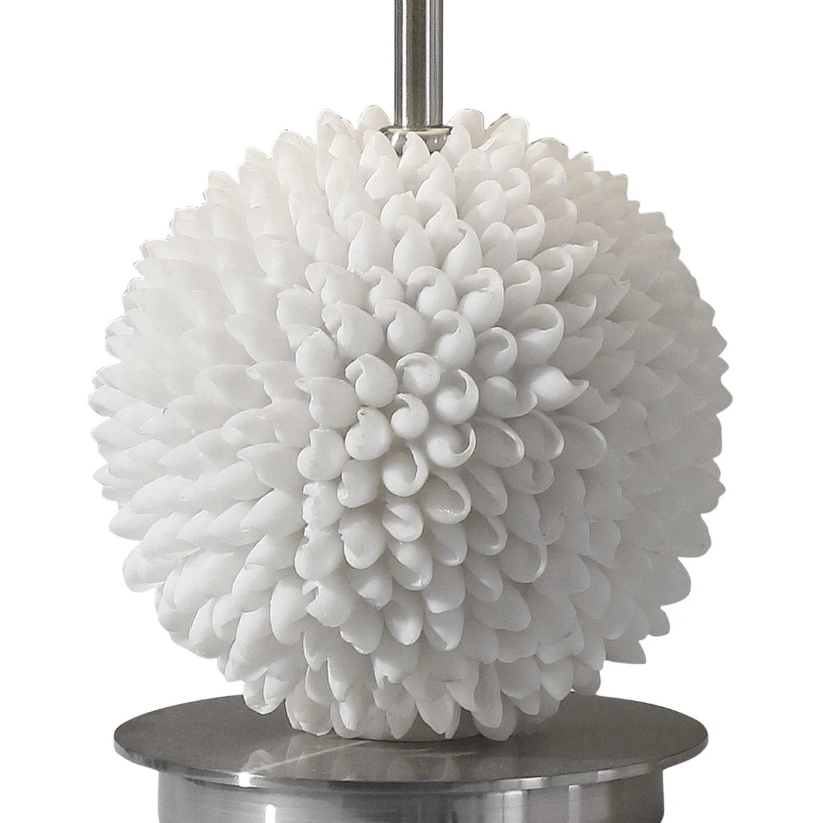 Uttermost Cascara Faux Seashells Sphere Buffet Lamp With Beige Linen Shade - Image 3