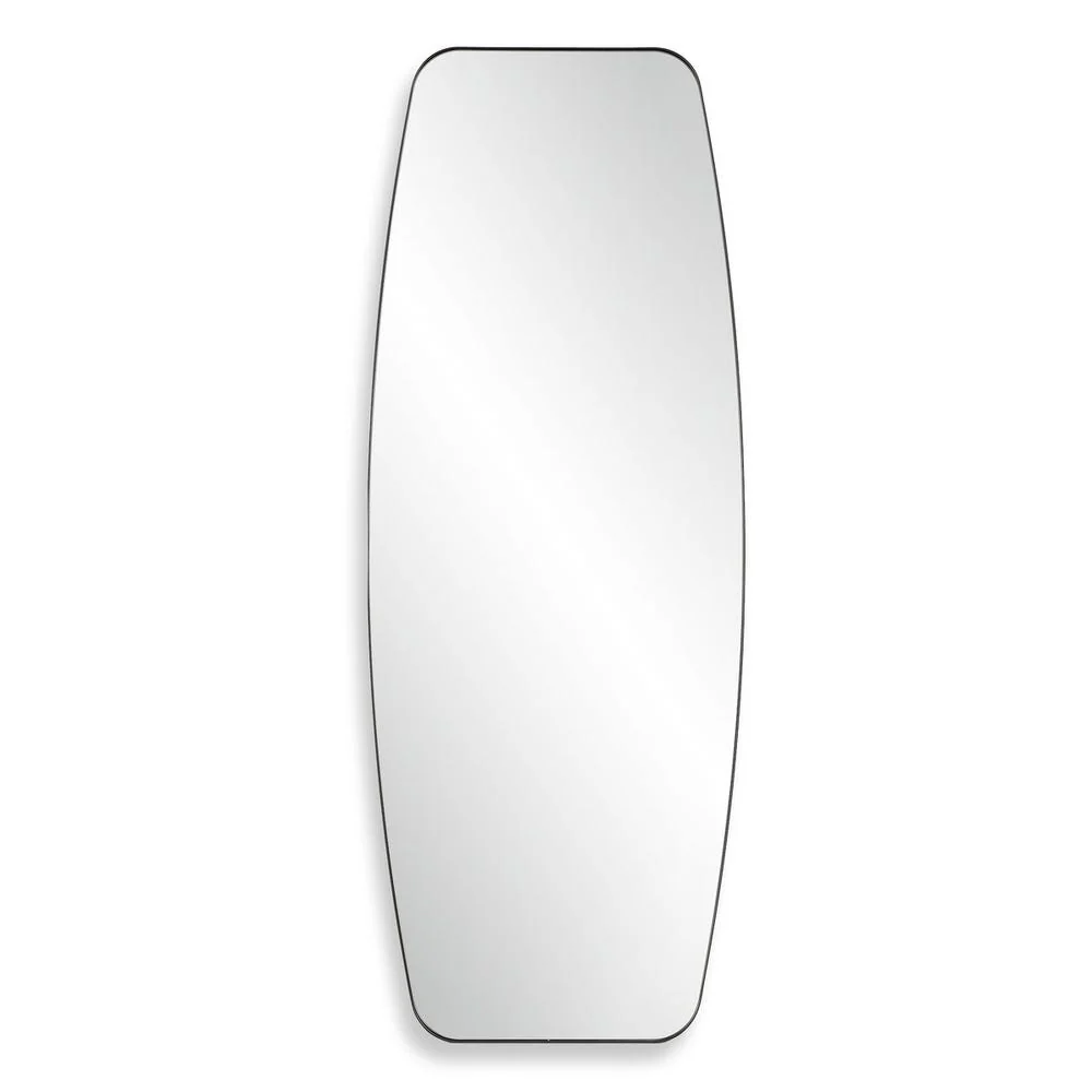 Uttermost Caspian Sleek Satin Black Curved Mirror - Image 3