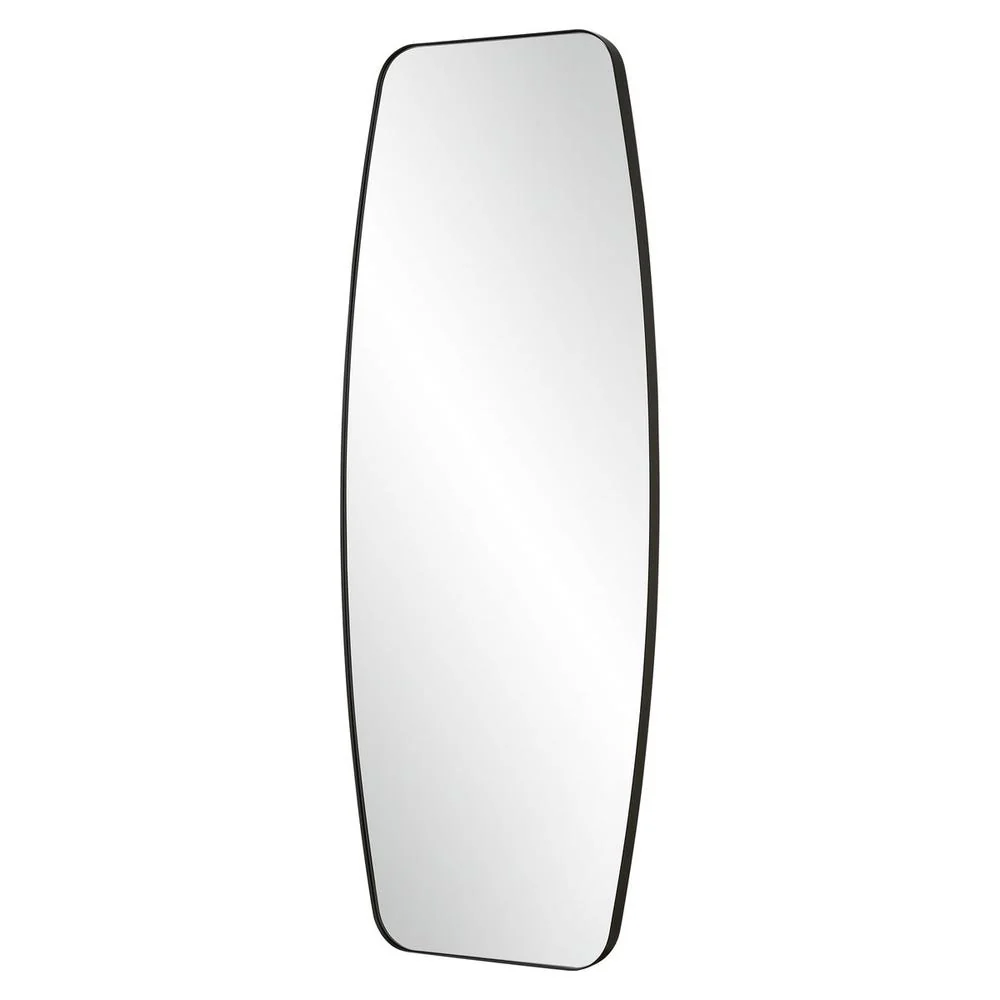 Uttermost Caspian Sleek Satin Black Curved Mirror - Image 4
