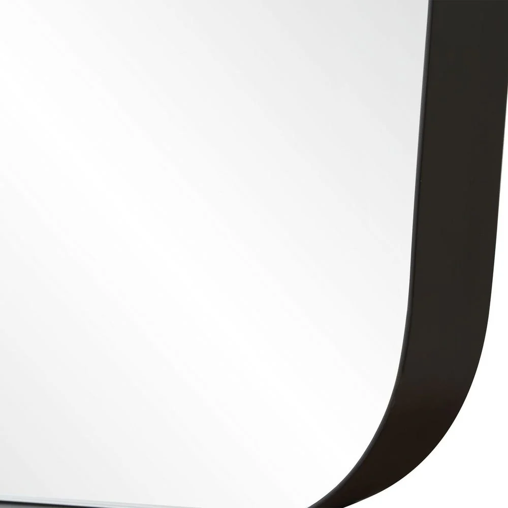 Uttermost Caspian Sleek Satin Black Curved Mirror - Image 5