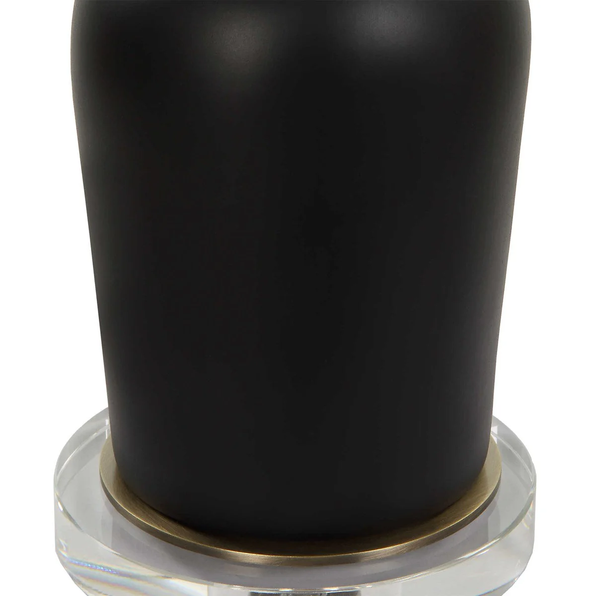 Uttermost Caviar Matte Black Glazed Ceramic Table Lamp With White Linen Shade - Image 7
