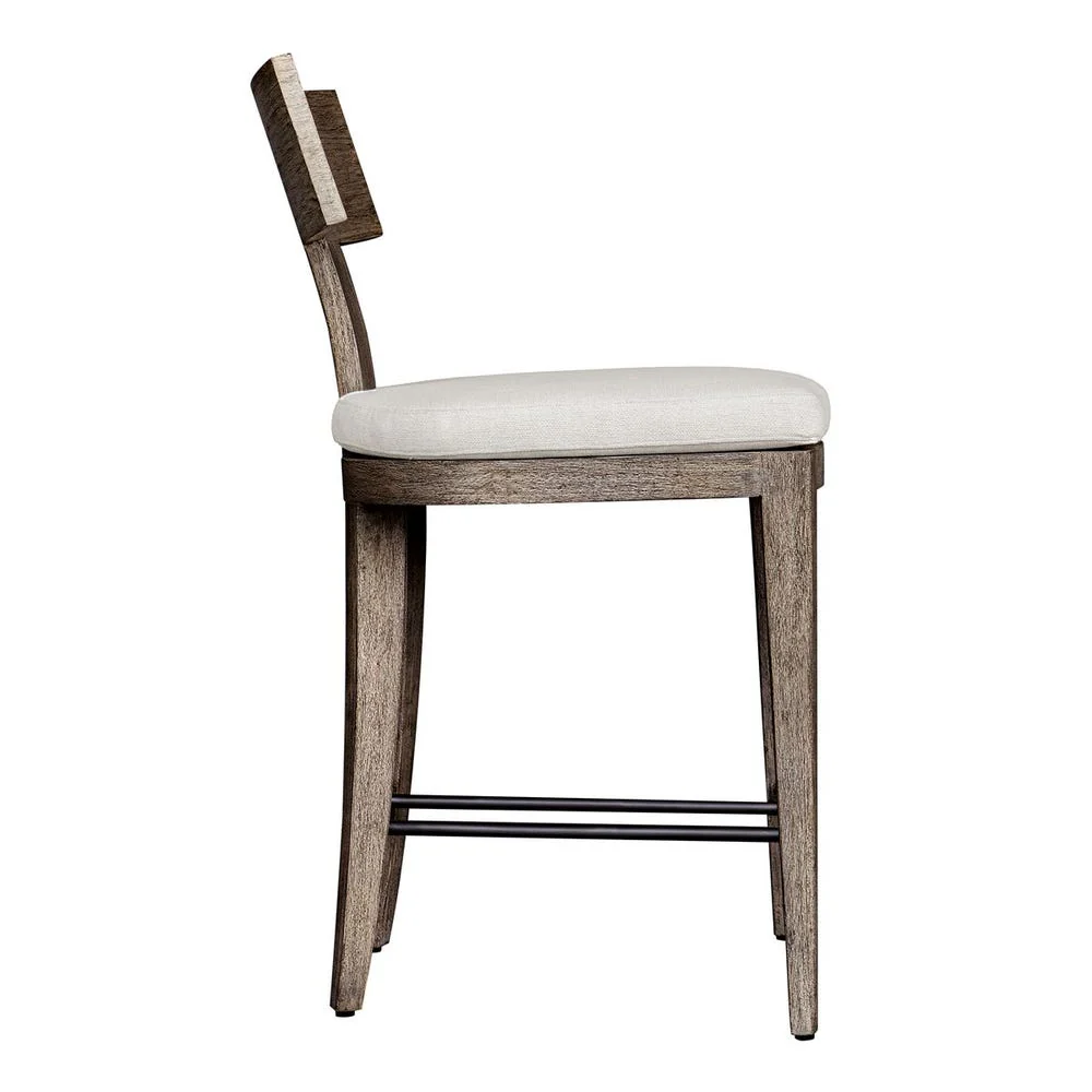 Uttermost Cellini Weathered Gray Mahogany Outdoor Counter Stool - Image 3