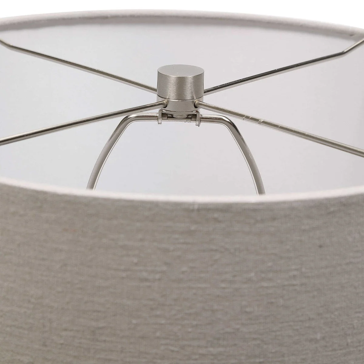 Uttermost Cetona Blue Gray Glazed Embossed Ceramic Table Lamp With Linen Shade - Image 5