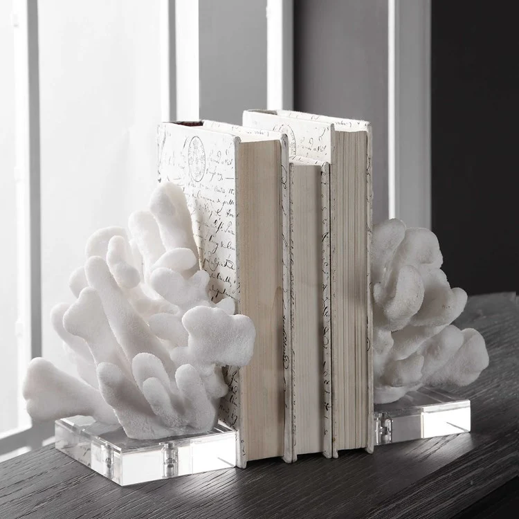 Uttermost Charbel Faux White Coral Bookends - Image 2