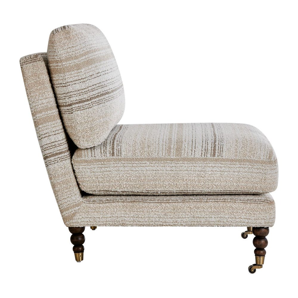Uttermost Chatsworth Classic Taupe Stripped Accent Chair - Image 6