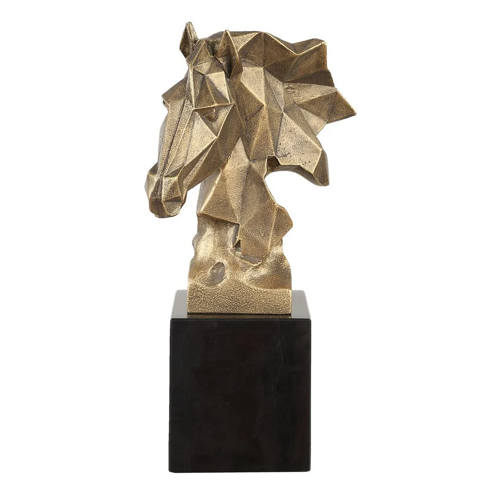 Uttermost Chiseled Antique Gold Horse Bust Sculpture - Image 4