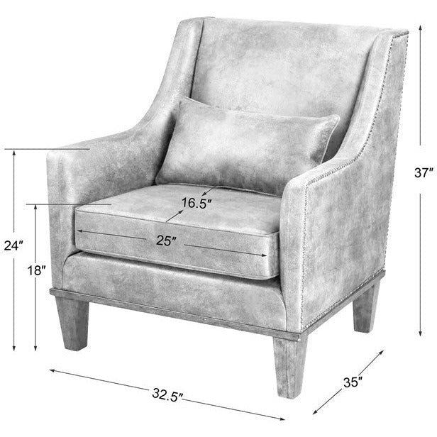 Uttermost Clay Velvety Soft Brown Fabric Armchair - Image 5