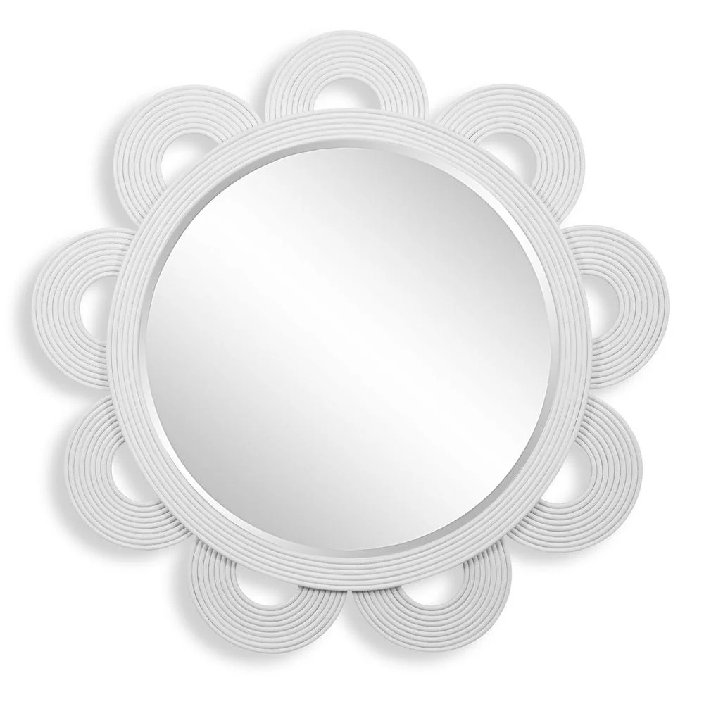 Uttermost Clematis White Natural Rattan Round Mirror - Image 3