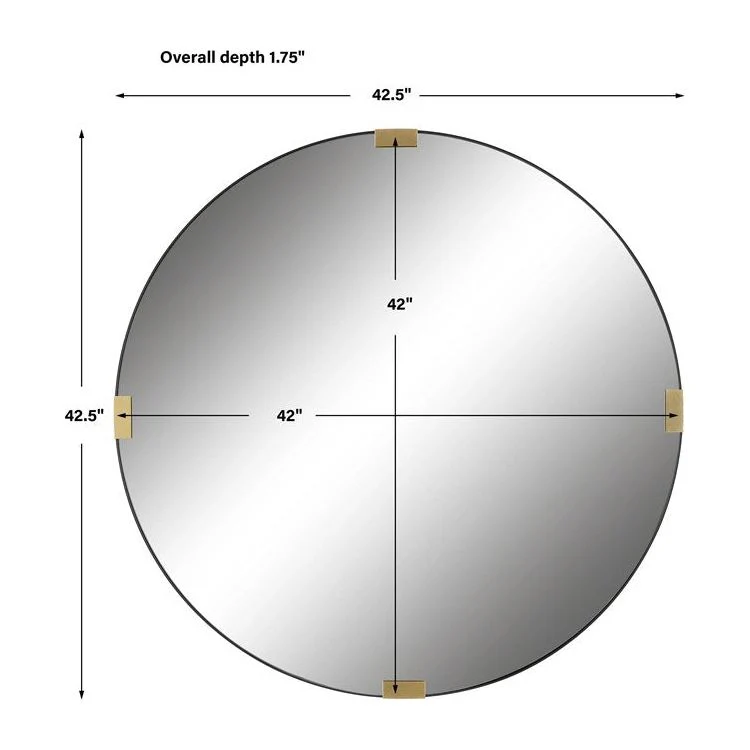 Uttermost Clip Black and Gold Iron Round Mirror - Image 6