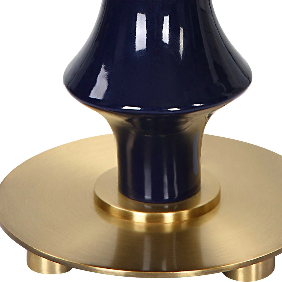Uttermost Coil Cobalt Glazed Ceramic Table Lamp With White Linen Shade - Image 6