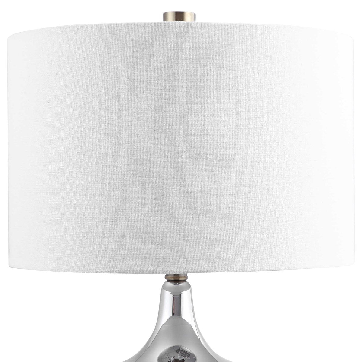 Uttermost Como Chrome Glass Table Lamp With White Linen Shade - Image 5