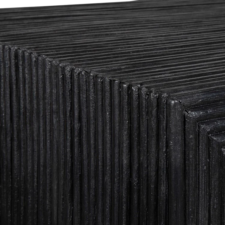 Uttermost Compton Black Natural Rattan Console Table - Image 4