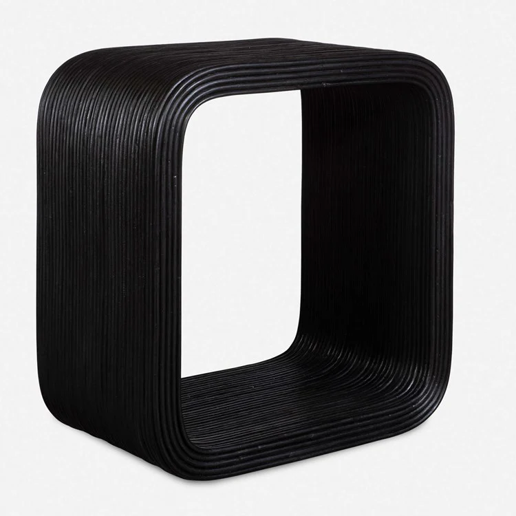 Uttermost Compton Black Rattan Side Table - Image 4