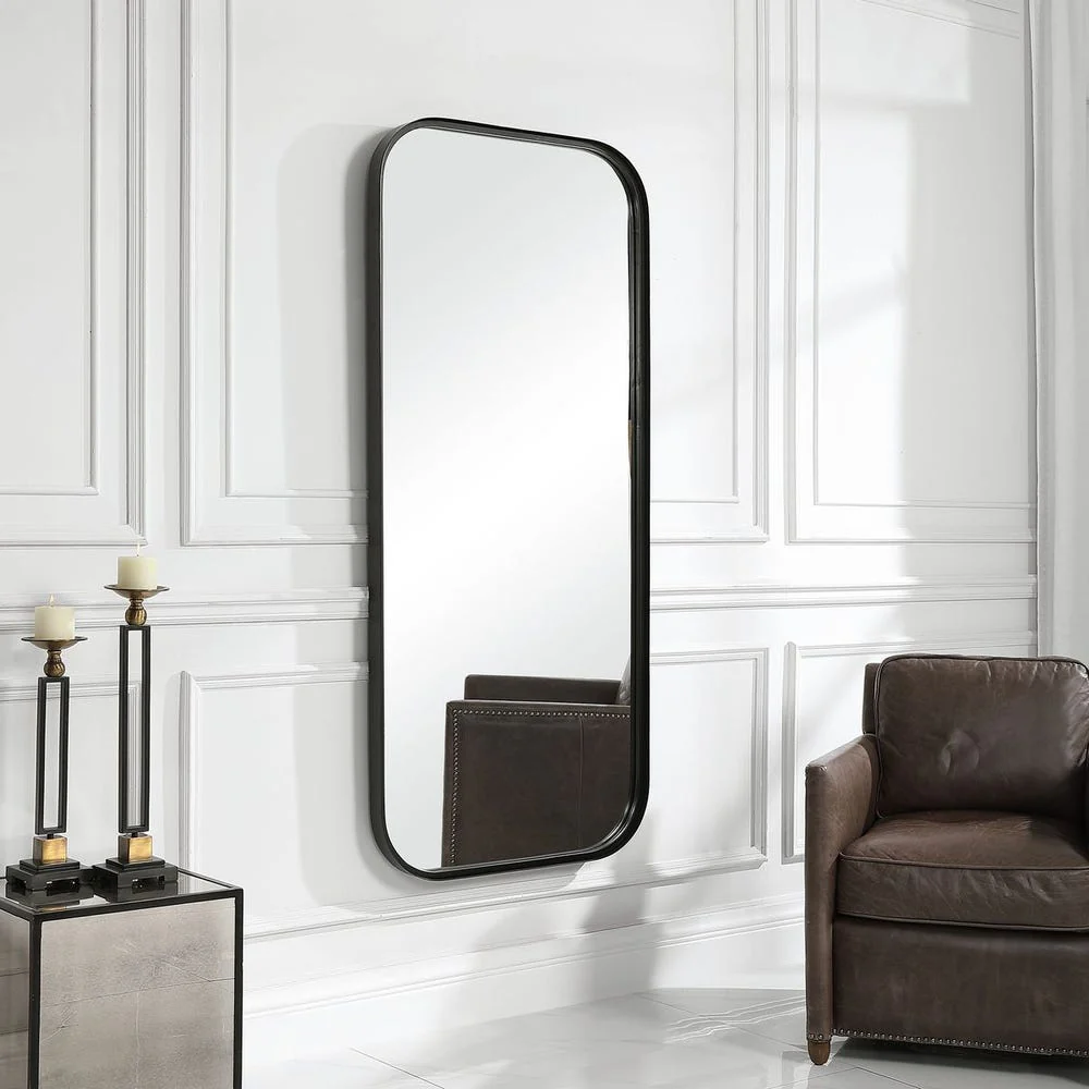 Uttermost Concord Tall Satin Black Mirror - Image 2