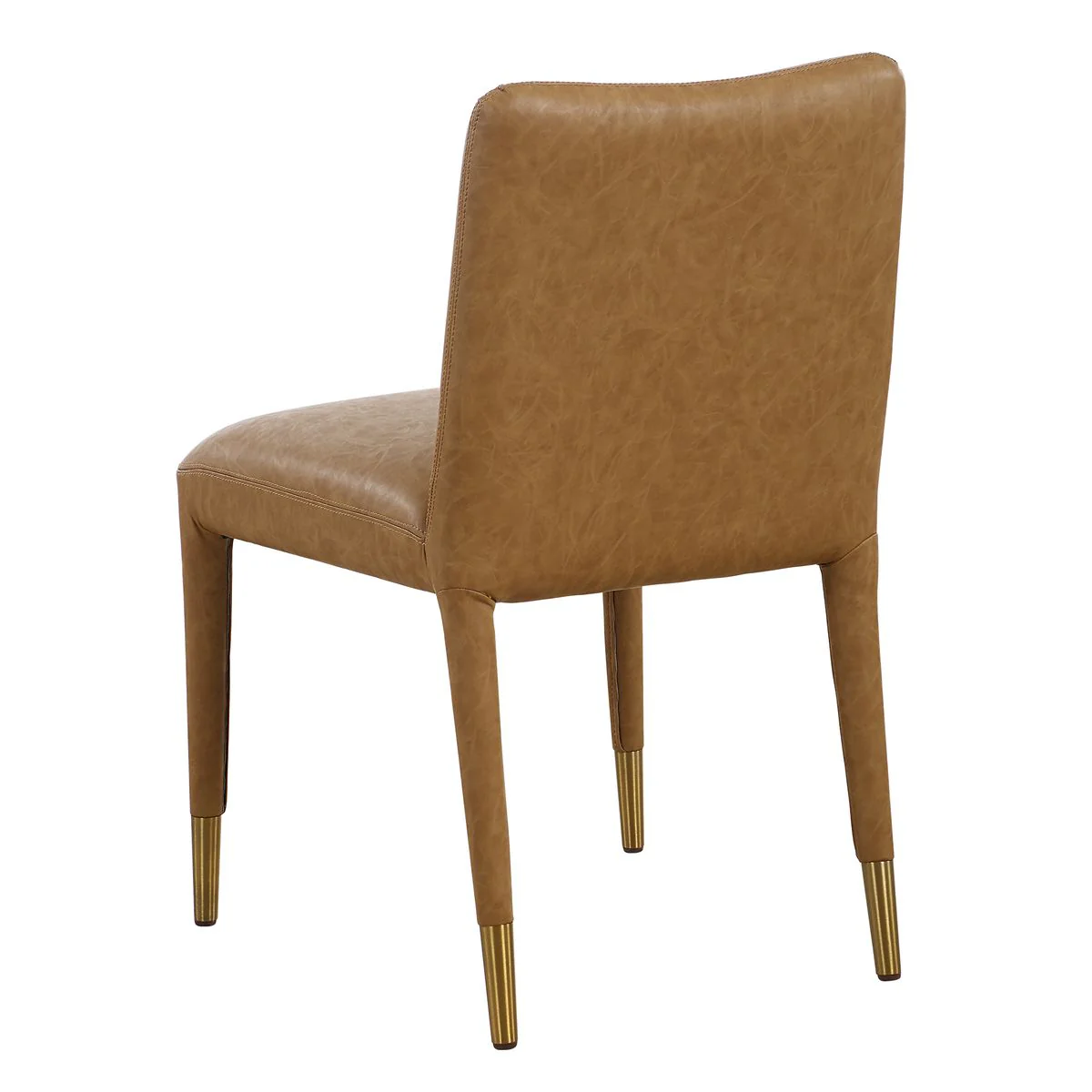 Uttermost Conifer Camel Faux Leather Modern Dining Chairs Set of 2 - Image 3