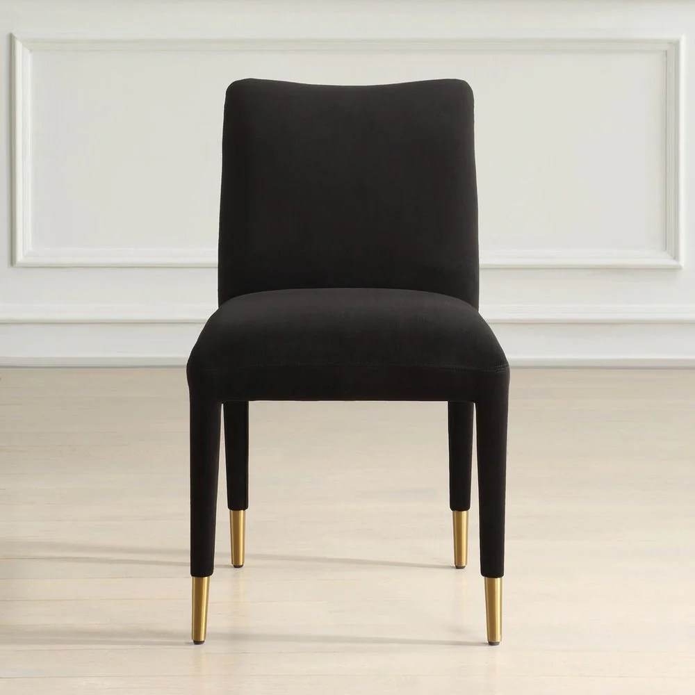 Uttermost Conifer Onyx Velvet Modern Dining Chairs ~ Set of 2