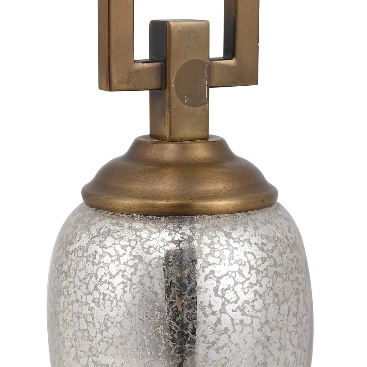 Uttermost Copeland Mercury Glass Buffet Lamp With Off-White Linen Shade - Image 7