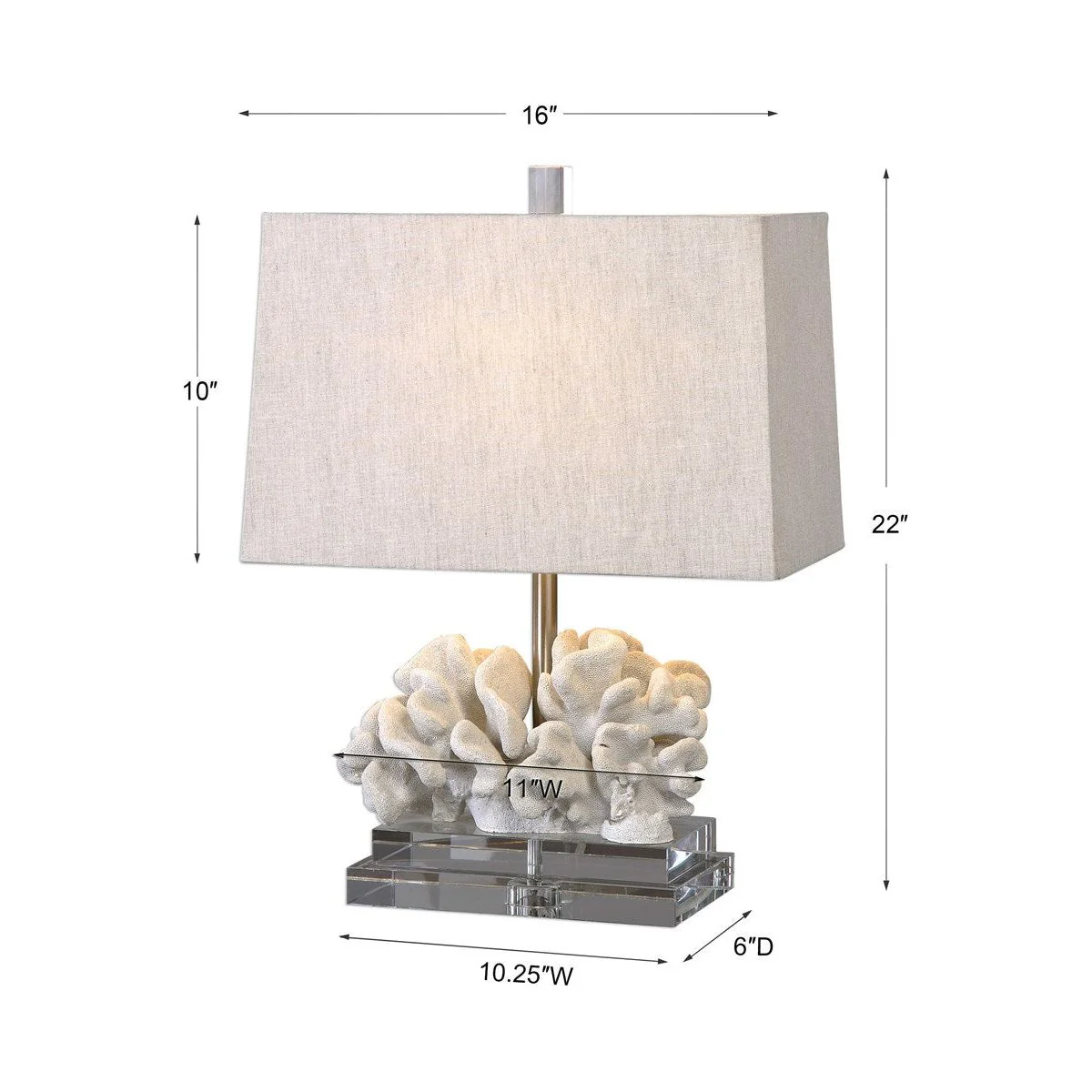 Uttermost Coral Sculpture Table Lamp With Beige Linen Shade - Image 3