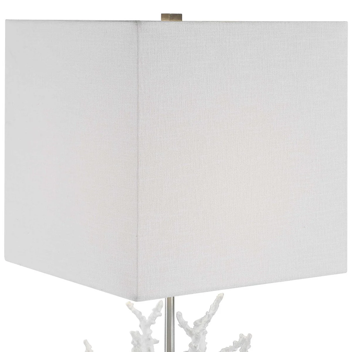 Uttermost Corallo White Coral and Crystal Table Lamp With Light Beige Linen Shade - Image 5