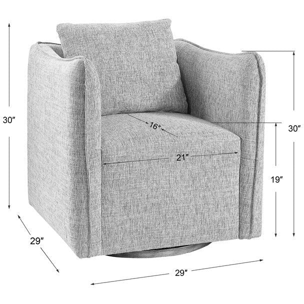 Uttermost Corben Stone Gray Linen Swivel Armchair - Image 8