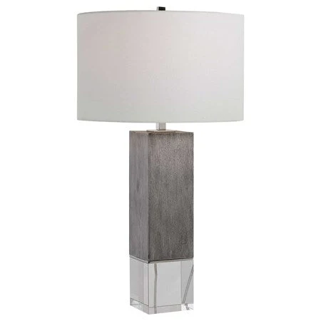 Uttermost Cordata Light Gray Table Lamp With White Drum Shade - Image 2