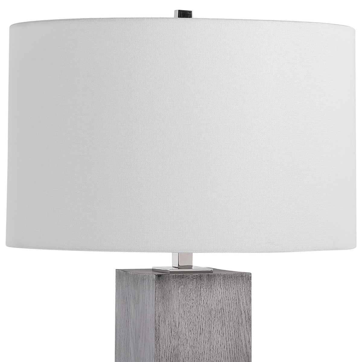 Uttermost Cordata Light Gray Table Lamp With White Drum Shade - Image 6