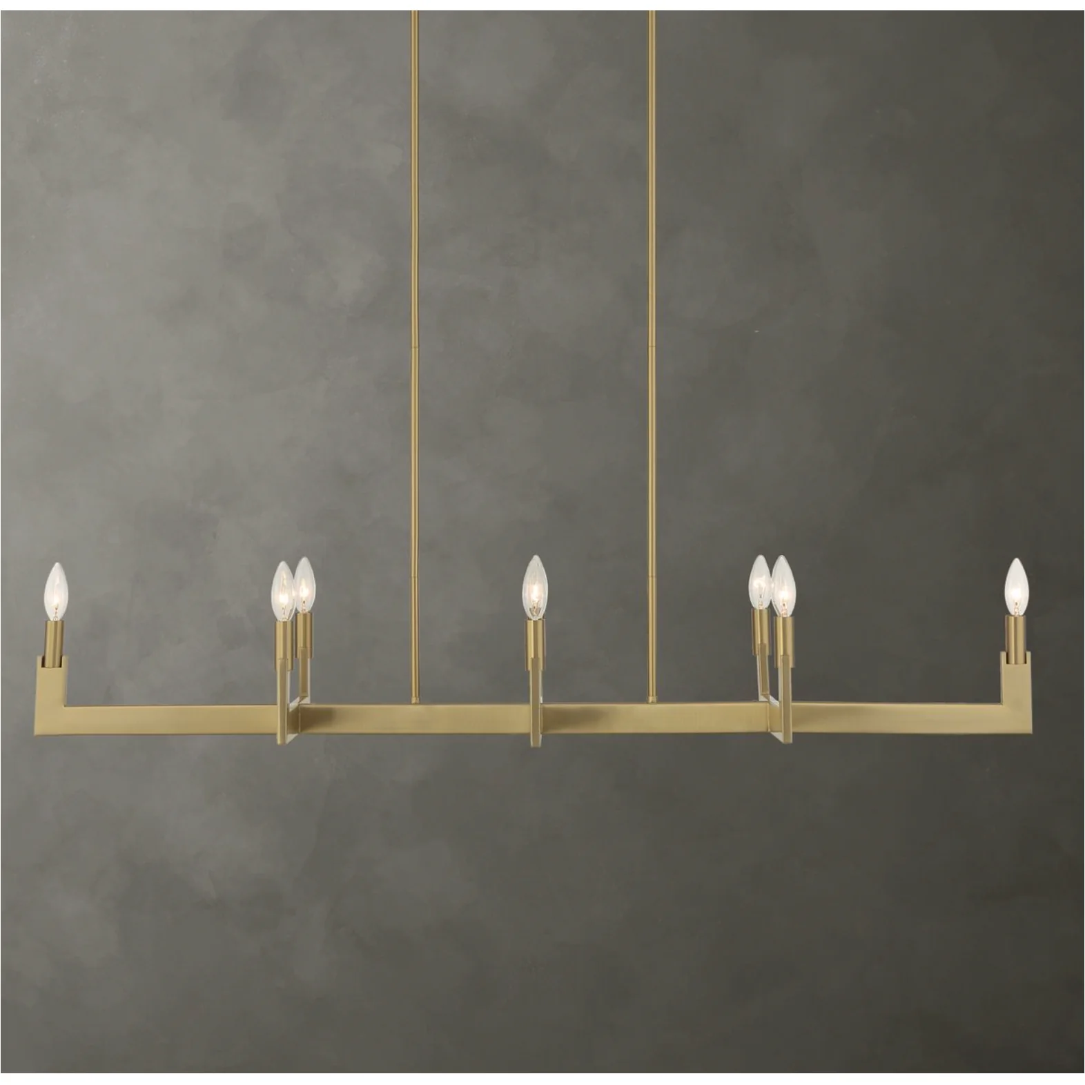 Uttermost Cordoba Natural Brass Linear Chandelier ~ 8 Lt