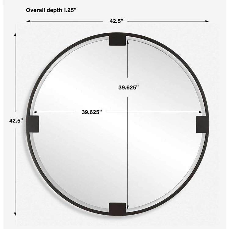 Uttermost Cornelia Dark Bronze Iron Round Mirror - Image 6