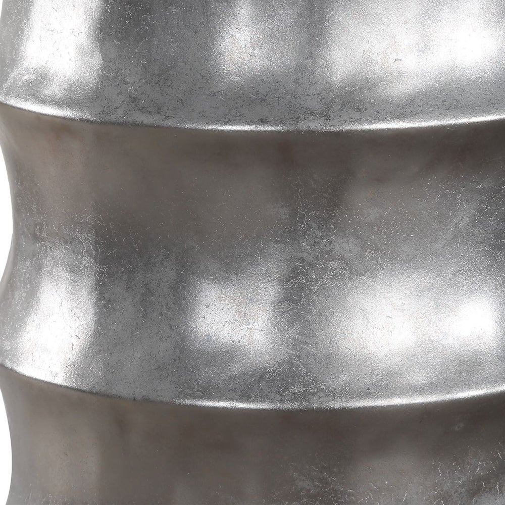 Uttermost Corvair Metallic Dark Bronze Glazed Base Table Lamp With White Linen Drum Shade - Image 7