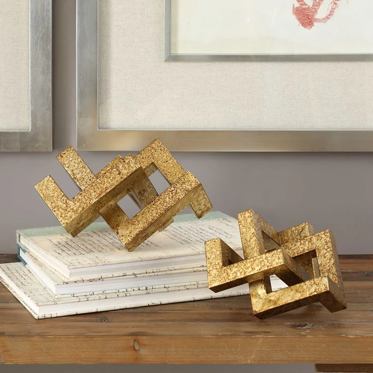 Uttermost Avan Antiqued Gold Iron Set of 2 Sculptures - Image 3
