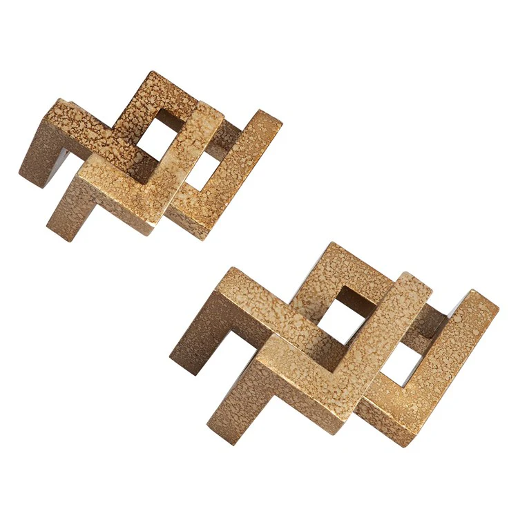 Uttermost Avan Antiqued Gold Iron Set of 2 Sculptures - Image 4