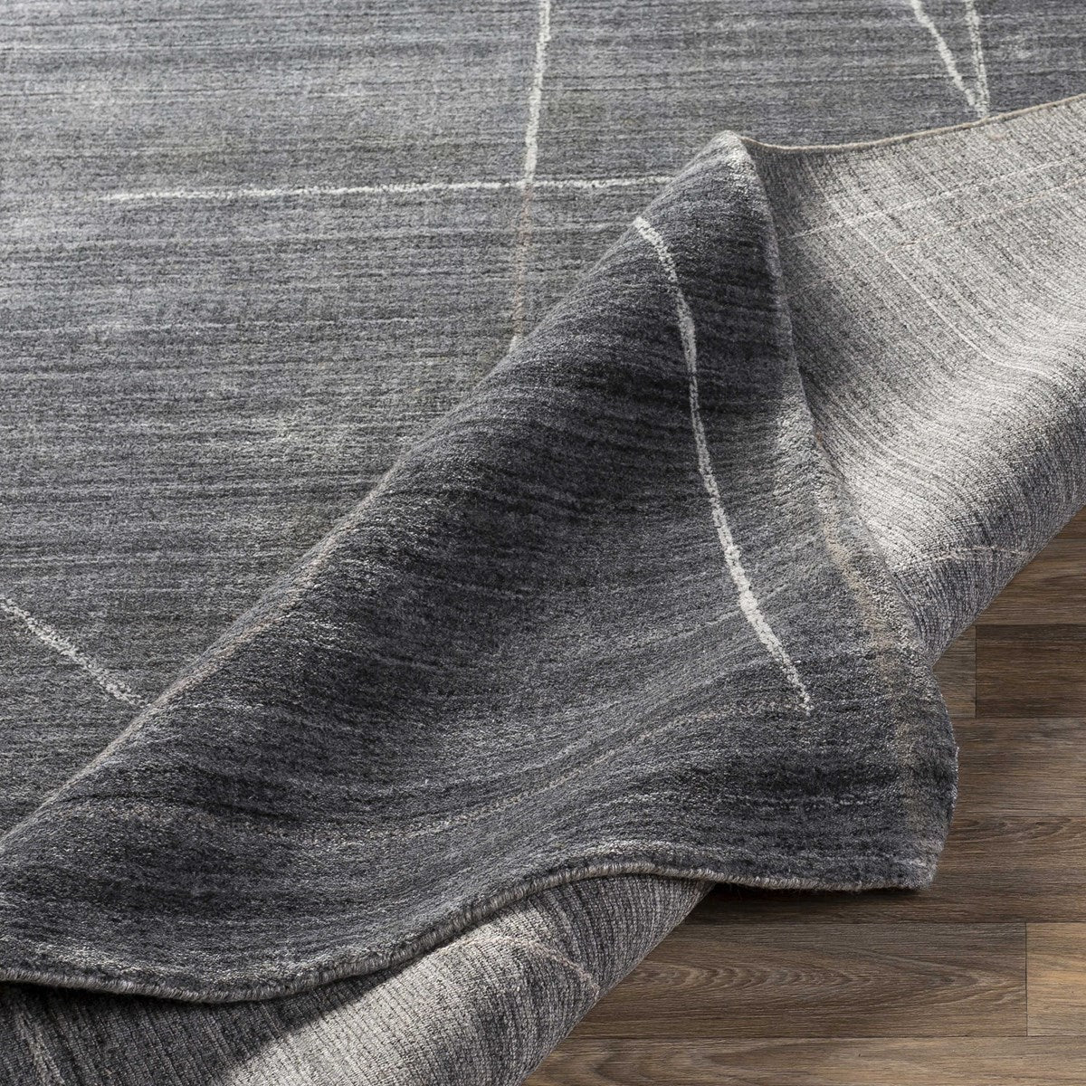 Uttermost Costilla Hand Knotted Gray, Charcoal and White Contemporary Rug ~  6' x 9' - Image 3