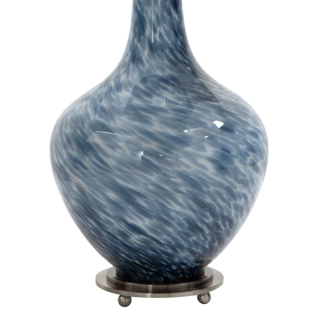 Uttermost Cove Colbalt Blue and White Glass Table Lamp With Linen Shade - Image 6