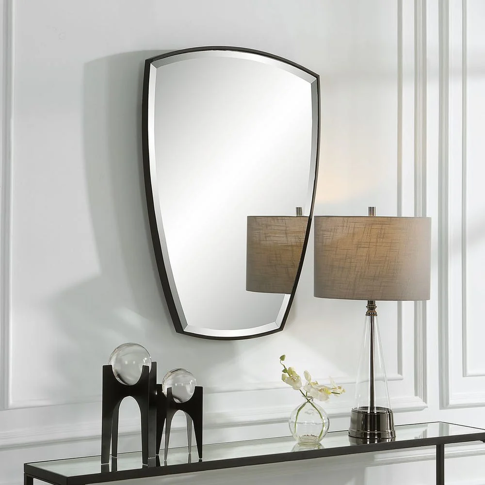 Uttermost Crest Sleek Satin Black Mirror - Image 2