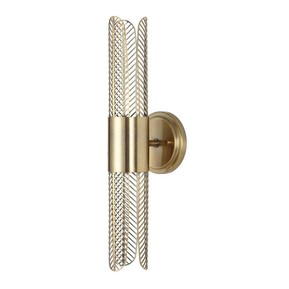Uttermost Cret Art Deco Brass 2 Light LED Sconce - Image 7